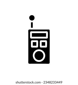 Walkie Talkie icon solid black colour military vector army element and symbol perfect.