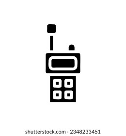 Walkie Talkie icon solid black colour military vector army element and symbol perfect.
