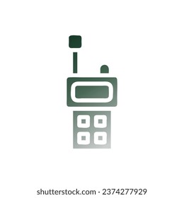 Walkie Talkie icon solid gradient green white colour military vector army element and symbol perfect.