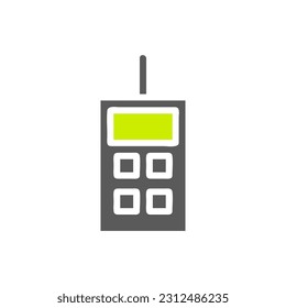 Icono de Walkie Talkie sólido gris vibrante color verde elemento militar vector ejército y símbolo perfecto.