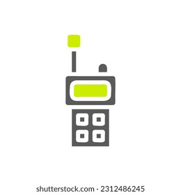 Walkie Talkie icon solid grey vibrant green colour military vector army element and symbol perfect.
