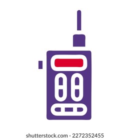 icono walkie talkie sólido estilo púrpura ilustración militar vector elemento del ejército y símbolo perfecto. Signo de icono de la colección moderna para la web.