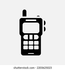 Walkie-Talkie-Symbol im soliden Stil über Kommunikation, Verwendung für Website-Mobile-App-Präsentation