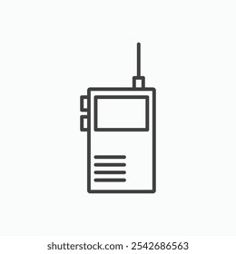 Walkie talkie icon in thin black lines
