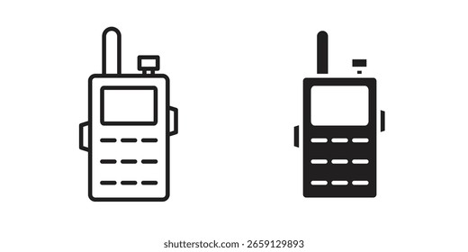 Walkie Talkie Symbol, Vektorgrafik bearbeitbar. schwarzer Vektorsatz