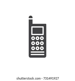 Walkie talkie icon vector, filled flat sign, solid pictogram isolated on white. Portable two-way radio transceiver Symbol, logo illustration.
