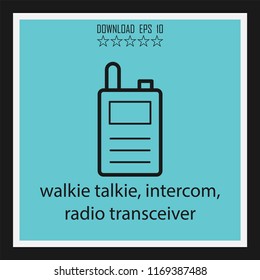 walkie talkie, intercom, radio transceiver  vector icon