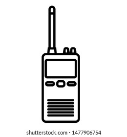 Walkie talkie line icon, logo isolated on white background