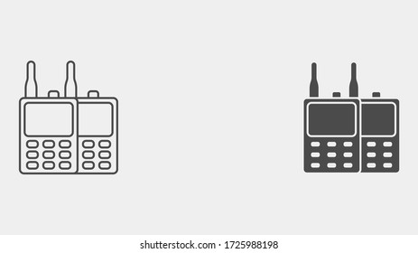 Walkie talkie outline and filled vector icon sign symbol