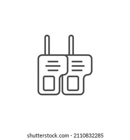 Walkie talkie outline icon. linear style sign for mobile concept and web design. Radio transceiver simple line vector icon. Symbol, logo illustration. Pixel perfect vector graphics