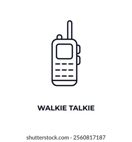 walkie talkie outline icon. Linear vector from army and military concept. Thin line walkie talkie icon isolated on white background