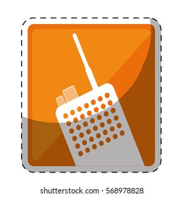 walkie talkie or radio two tone button icon image vector illustration design 