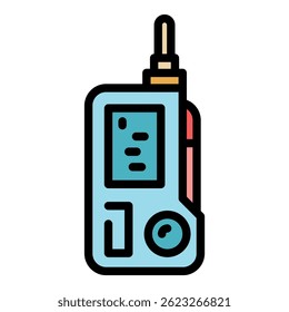 Walkie talkie rescuer icon. Outline walkie talkie rescuer vector icon color flat isolated