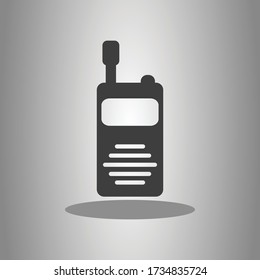 Walkie talkie simple icon with shadow. Flat desing