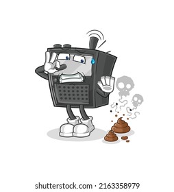 the walkie talkie with stinky waste illustration. character vector