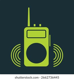 Walkie talkie trendy useful vector Illustration design charming colorful green background.eps