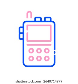 Walkie Talkie Vector for Communication in Remote Adventures. Portable radio illustration, team safety and connection concept