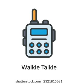 Walkie Talkie Vector Fill Umriss Symbol Design Illustration. Multimedia-Symbol auf weißem Hintergrund - EPS10-Datei