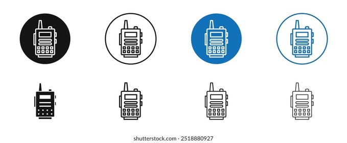 Walkie talkie vector icon in black and blue colors