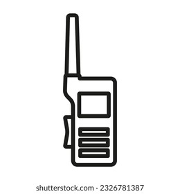 Walkie talkie vector icon. Isolated black thin line icon radio walkie. Vector illustration walkie talkie on white background