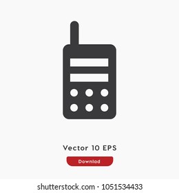 Walkie talkie vector icon. Police symbol. Best modern flat pictogram illustration for web and mobile apps design