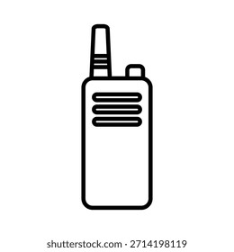 Walkie-Talkie-Vektorsymbol. Tragbares Funkkommunikationsgerät mit Antenne, ideal für Notfall-, Outdoor- oder Sicherheitsanwendungen. Schwarze Silhouette einzeln auf weißem Hintergrund. Vektorgrafik