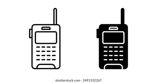 Walkie Talkie Vektorgrafik Icon Set in Schwarz.