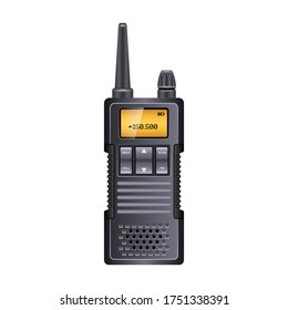 Icono vectorial Walkie talkie.Icono vector realista aislado en walkie talkie de fondo blanco.