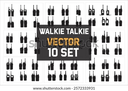 Walkie Talkie Vector Silhouette Set
