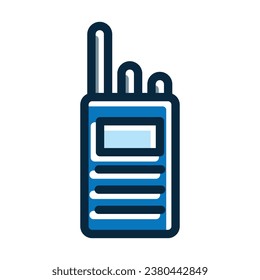 Walkie Talkie Vector Thick Line Filled Dark Colors Icons For Personal And Commercial Use.
