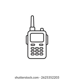 Walkie Talkie com antena visível e ícone de alto-falante para comunicação