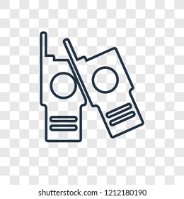 Walkie talkies concept vector linear icon isolated on transparent background, Walkie talkies concept transparency concept in outline style