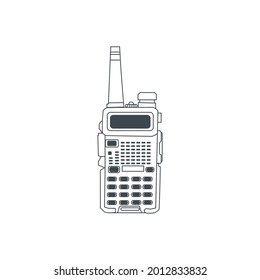 Walkie Talkies thin line icon stock illustration. Handheld amateur ham radios thin line icon.