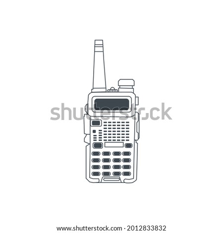 Walkie Talkies thin line icon stock illustration. Handheld amateur ham radios thin line icon.
