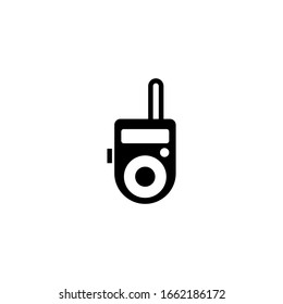 Walkie talkies vector icon in black solid flat design icon isolated on white background