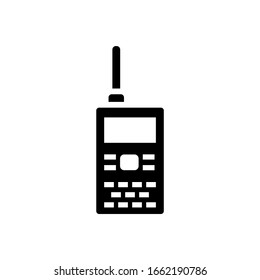 Walkie talkies vector icon in black solid flat design icon isolated on white background