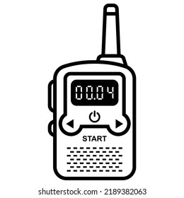 walkie-talkie black icon. a device for transmitting messages at a distance. flat vector illustration.