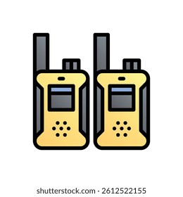 Walkie-talkie. Editable vector icon, coloured with outlined stroke.