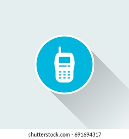 Walkie-talkie icon with long shadow