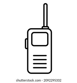 Walkie-talkie line icon, vector logo isolated on white background