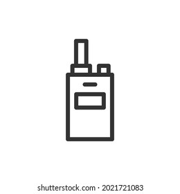 Walkie-talkie minimal line icon. Web stroke symbol design. Walkie-talkie sign isolated on a white background. Premium line icon.