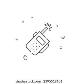 Walkie-talkie, Satellitenkommunikation einfache Vektorsymbol. Symbol, Piktogramm, Zeichen einzeln auf weißem Hintergrund. Bearbeitbarer Strich. Passen Sie das Zeilengewicht an.