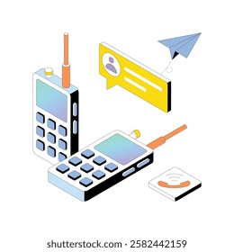 Walkie-talkie vector Gradient isometric Style illustration. Eps 10 File