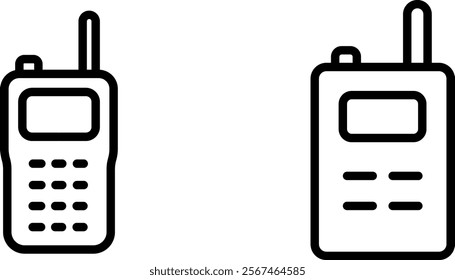 "Walkie-Talkie Vector Icon Representing Communication, Two-Way Radio, and Portable Messaging in Simple Design"