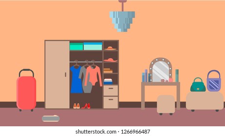 Walk-in closet, accessories,wardrobe