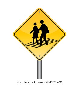 Walking across the street signs, Illustration vector
