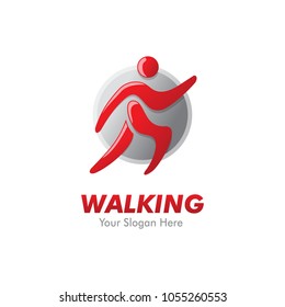 walking active people vector logo