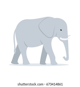 Walking Adult Elephant Vector Illustration