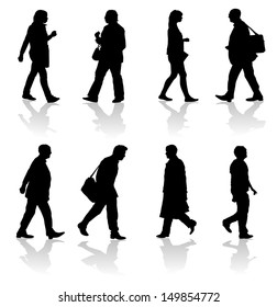 Walking Adults Silhouettes 