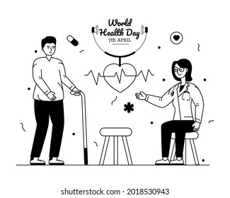 Walking aid glyph line vector download, premium illustration